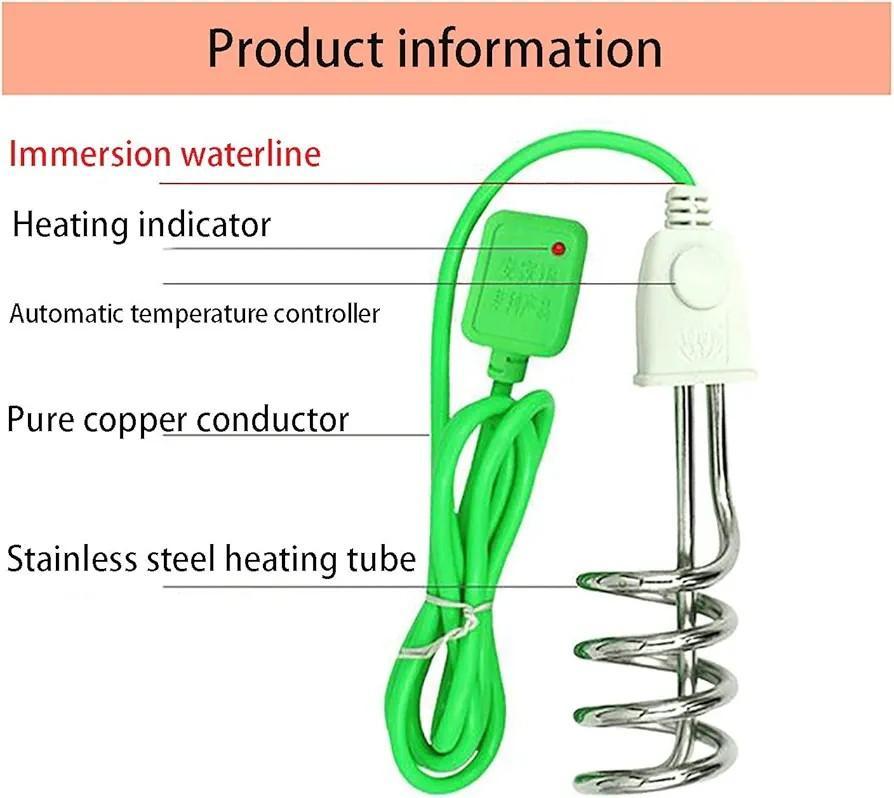 Electric Immersion Rod - Fast Heating Water Heater for Home Use